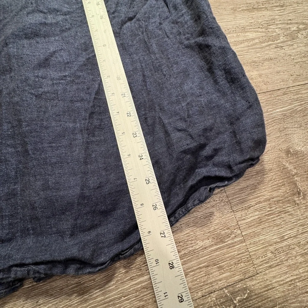 Banana Republic Shirt Men Large Blue 100%‎ Linen Slim Fit Summer Casual Preppy